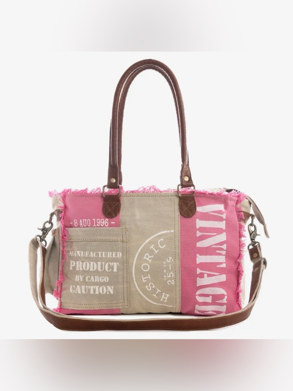 Myra Queen Creek Canvas and Leather Travel Schlep Bag